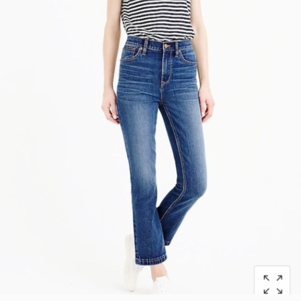 J.Crew Billie High Rise demi-boot crop jean in Bergen wash Size 31